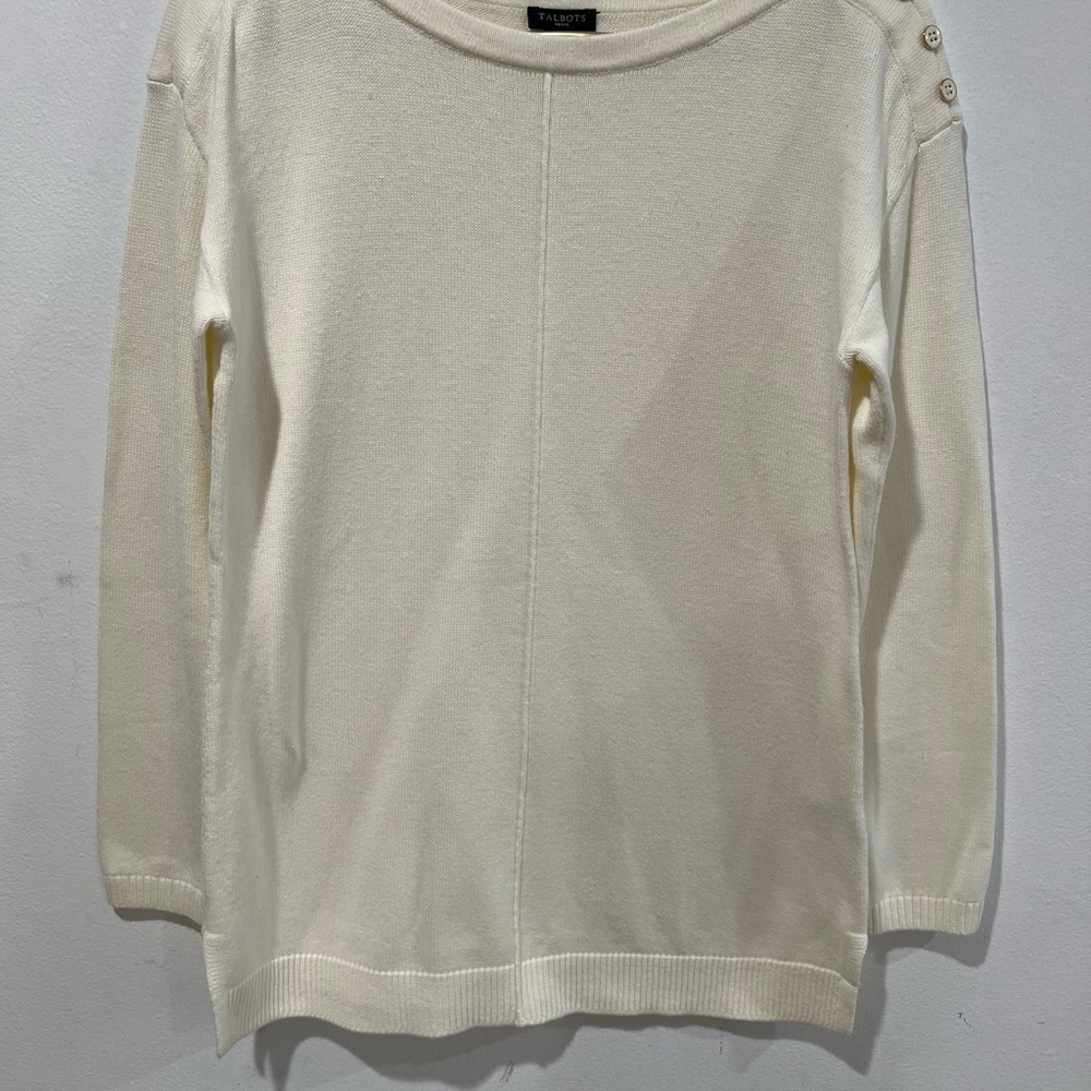 TALBOTS SWEATER WITH BUTTONS ON THE SHOULDER LONG SLEEVE SIZE Mp - Picture 9 of 11